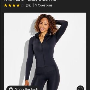 Slate Black Zip-Up Jacket and Leggings Set